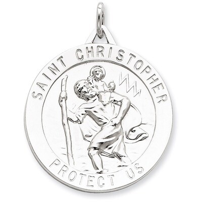 Saint Christopher Medal Sterling Silver QC5615, MPN: QC5615, 191101183508