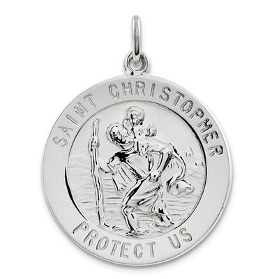 Saint Christopher Medal Sterling Silver QC5614, MPN: QC5614, 886774583174