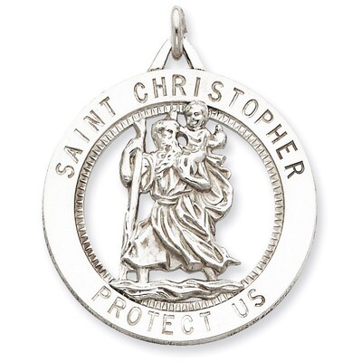 Saint Christopher Medal Sterling Silver QC5609, MPN: QC5609, 886774582849