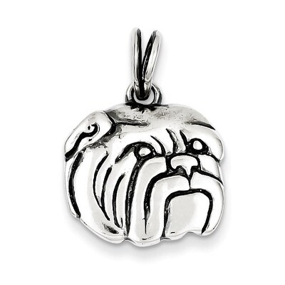 Bulldog Charm Antiqued Sterling Silver QC4124, MPN: QC4124, 883957909691