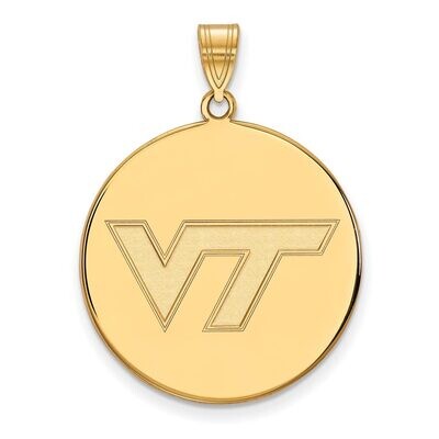 Virginia Tech x-Large Disc Pendant 14k Yellow Gold 4Y068VTE, MPN: 4Y068VTE, 886774887333