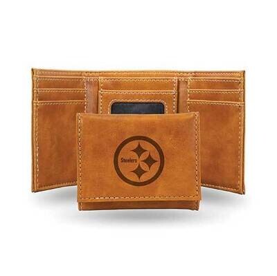 NFL Pittsburg Steelers Brown Faux Leather Trifold Wallet GC7797, MPN: GC7797, 767345536037