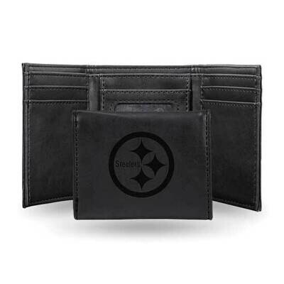 NFL Pittsburg Steelers Black Faux Leather Trifold Wallet GC7796, MPN: GC7796, 767345899651