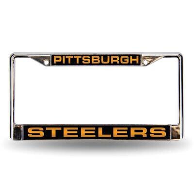 NFL Pittsburgh Steelers Black Bkg Laser Chrome Car License Plate Frame GC7095, MPN: GC7095, 9474640…