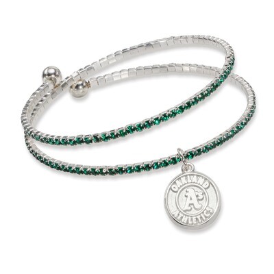 Oakland Athletics Amped Logo Crystal Bracelet ATH077BR-CR