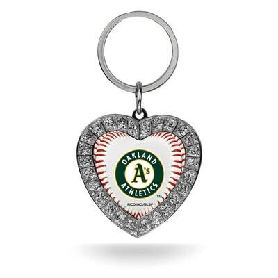 MLB Oakland Athletics Rhinestone Heart Key Ring GC7889, MPN: GC7889, 94746939472