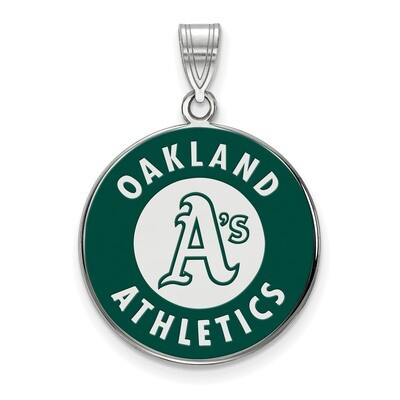 Oakland Athletics Large Enamel Pendant Sterling Silver SS026ATH, MPN: SS026ATH, 886774764078