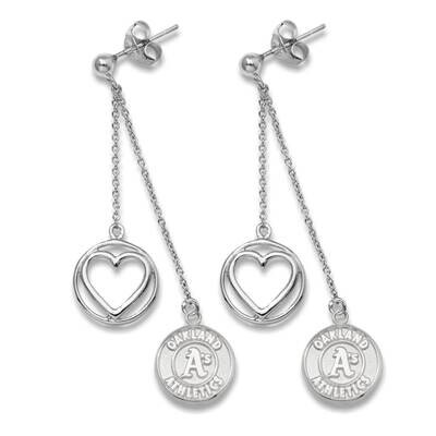 MLB Oakland Athletics Beloved Heart Earrings Sterling Silver ATH005BLERD-SS, MPN: ATH005BLERD-SS, 6…