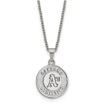 MLB Oakland Athletics Pendant with 2 inch Extender Necklace Stainless Steel ST516ATH, MPN: ST516ATH…