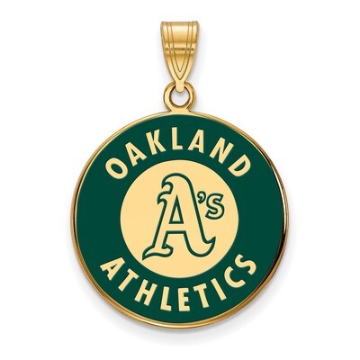 Oakland Athletics Large Enamel Pendant Gold-plated Sterling Silver GP026ATH, MPN: GP026ATH, 8867749…