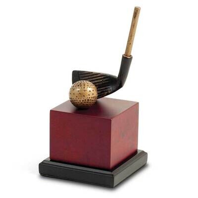 Large Golf Club Head Sculpture on Burlwood Base GM21545, MPN: GM21545, 797140421696