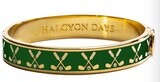 Halcyon Days 1cm Golf Club Emerald Gold Hinged Bangle Bracelet HBGFC0910G, MPN: HBGFC0910G,