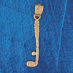 Dazzlers Jewelry Golf Club Pendant Necklace Charm Bracelet in Yellow, White or Rose Gold 3401, MPN:…