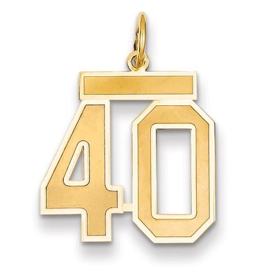 Number 40 Charm 14k Gold Medium Satin LSM40, MPN: LSM40, 883957074306