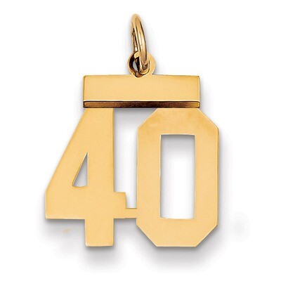 Number 40 Charm 14k Gold Small Polished LS40, MPN: LS40, 883957033594