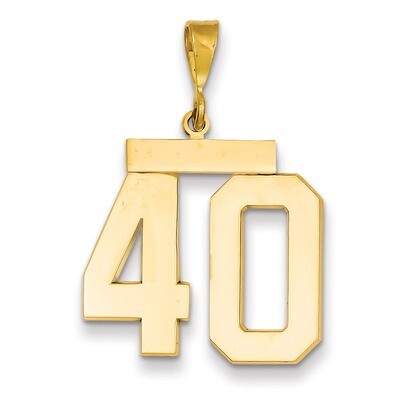 Number 40 Charm 14k Gold Large Polished LP40, MPN: LP40, 883957067148