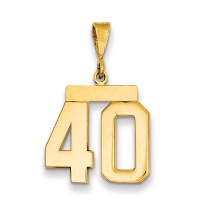 Number 40 Charm 14k Gold Medium Polished MP40, MPN: MP40, 883957135342