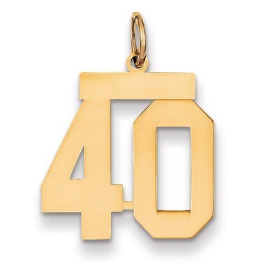 Number 40 Charm 14k Gold Medium Polished LM40, MPN: LM40, 883957134758