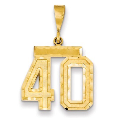 Number 40 Charm 14k Gold Medium Diamond-cut  MN40, MPN: MN40, 883957139203