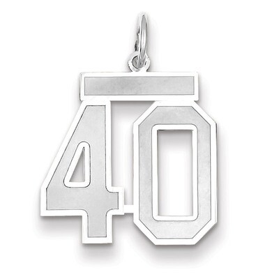 Number 40 Charm Medium Satin 14k white Gold WSM40, MPN: WSM40, 883957077468