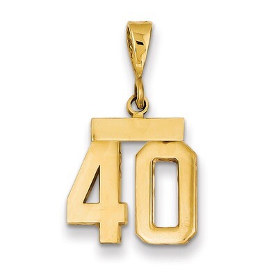 Number 40 Charm 14k Gold Small Polished SP40, MPN: SP40, 883957141145