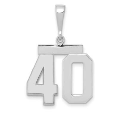 Number 40 Charm 14k White Gold Polished Medium WMP40, MPN: WMP40, 196904075913