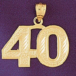 Dazzlers Jewelry Number 40 Pendant Necklace Charm Bracelet in Yellow, White or Rose Gold 950940, MP…