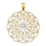 14k Gold&amp; Rhodium Meridian Swirl Pendant 14k Gold D3350, MPN: D3350, 191101178924