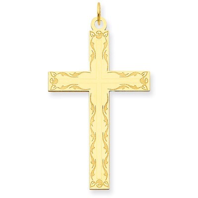 Laser Designed Cross Pendant 14k Gold XR1011, MPN: XR1011, 886774131009