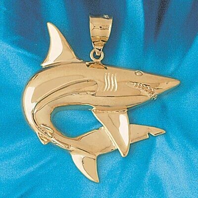 Dazzlers Jewelry Shark Pendant Necklace Charm Bracelet in Yellow, White or Rose Gold 895, MPN: DZ-8…