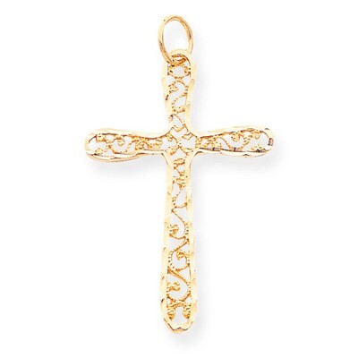 Polished Filigree Cross Pendant 10k Gold 10C307, MPN: 10C307, 883957344447