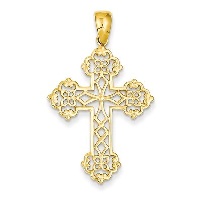 Lacey Budded Cross Pendant 14k Gold C4306, MPN: C4306, 637218083060