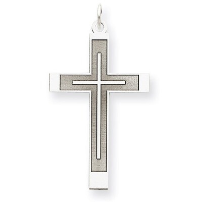 Laser Designed Cross Pendant 14k White Gold XR947, MPN: XR947, 886774132969