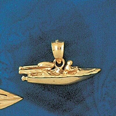 Dazzlers Jewelry Jet Ski Waverunner Pendant Necklace Charm Bracelet in Yellow, White or Rose Gold 1…