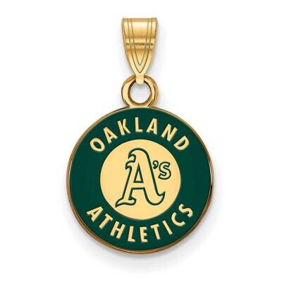 MLB Oakland Athletics Small Enamel Pendant Gold-plated Sterling Silver GP028ATH, MPN: GP028ATH, 191…