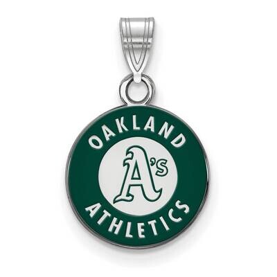 MLB Oakland Athletics Small Enamel Pendant Sterling Silver Rhodium-plated SS028ATH, MPN: SS028ATH, …