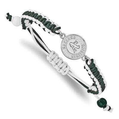 MLB Oakland Athletics Adjustable Cord Bracelet Stainless Steel ST514ATH, MPN: ST514ATH, 634401015693