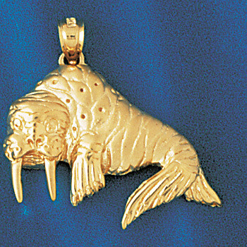 Dazzlers Jewelry Walrus Pendant Necklace Charm Bracelet in Yellow, White or Rose Gold 779, MPN: DZ-…