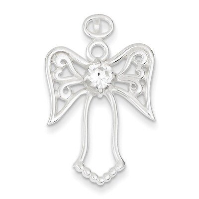 Angel Pendant Sterling Silver Diamond QC7386, MPN: QC7386, 191101184826