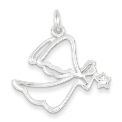 Angel Pendant Sterling Silver Diamond QC7384, MPN: QC7384, 883957554709