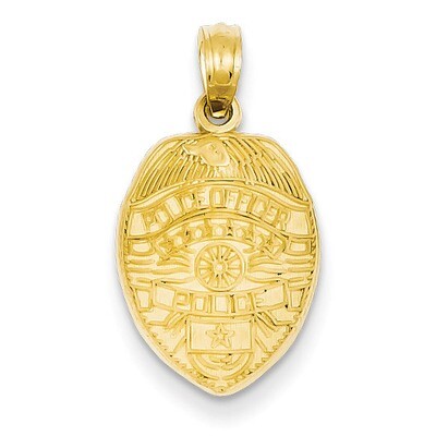 Police Officer Badge Pendant 14k Gold D1232, MPN: D1232, 637218015139
