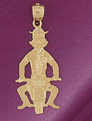 Dazzlers Jewelry Police Officer Pendant Necklace Charm Bracelet in Yellow, White or Rose Gold 4563,…