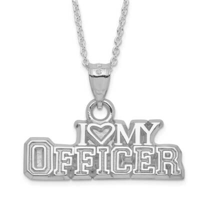 Polished I Heart My Officer Necklace Sterling Silver PBS032PNSSCH, MPN: PBS032PNSSCH, 810680027835