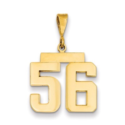 Number 56 Charm 14k Gold Medium Polished MP56, MPN: MP56, 883957135502