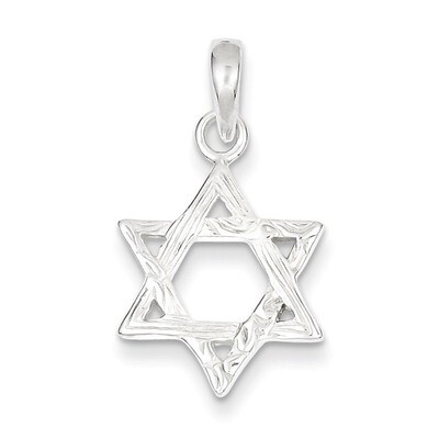 Star of David Pendant Textured Sterling Silver QC4436, MPN: QC4436, 883957911021