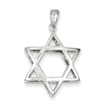 Puffed Star of David Pendant Sterling Silver QC7430, MPN: QC7430, 883957488707