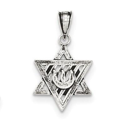 Star of David Pendant Sterling Silver Antiqued QC8453, MPN: QC8453, 886774762890