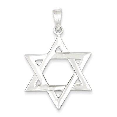 Star of David Pendant Sterling Silver Polished QC7432, MPN: QC7432, 191101184901
