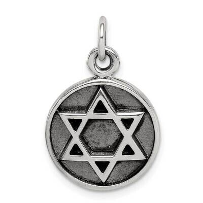 Star of David Pendant Sterling Silver Antiqued QC9444, MPN: QC9444, 883957963860