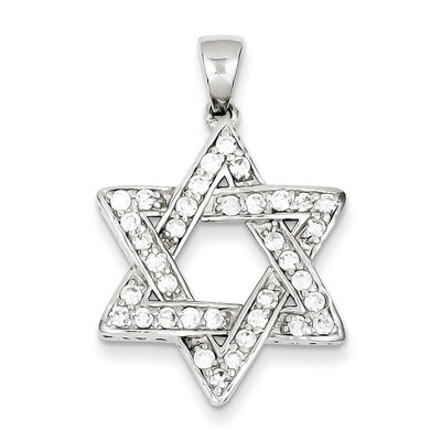 Star of David Pendant Sterling Silver Diamond QC4439, MPN: QC4439, 886774109220